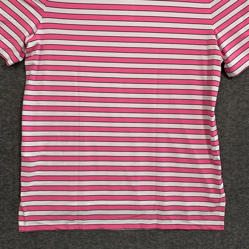 RLX Ralph Lauren Polo Shirt Mens‎ XL Pink Stripe Golf Performance Stretch Summer